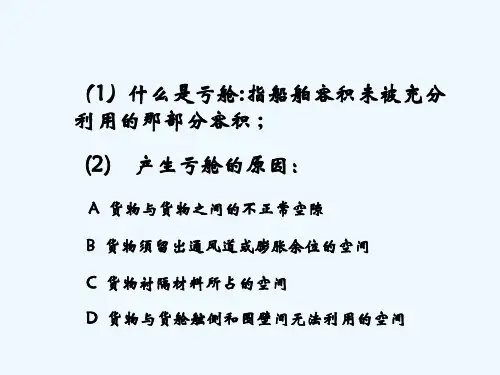 货物计量和货物积载因数