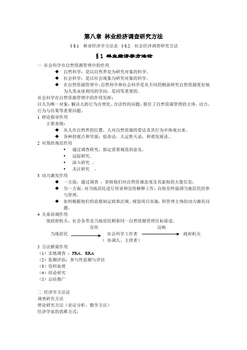 林业经济管理 课件 复习资料 讲义 第八章 林业经济调查研究方法