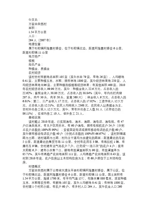 百科知识精选万家田自然村