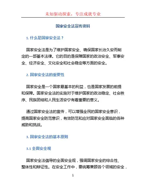 国家安全法宣传资料