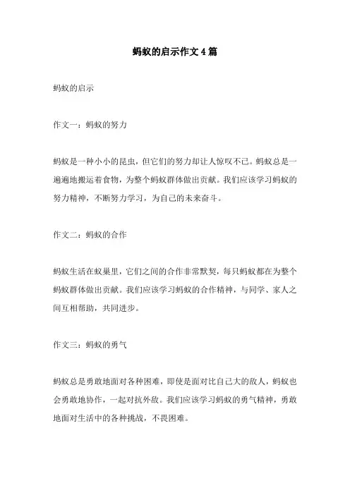 蚂蚁的启示作文4篇