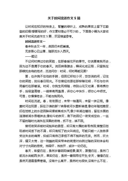 关于时间流逝作文5篇