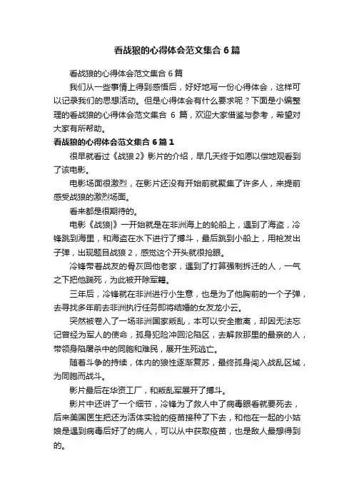 看战狼的心得体会范文集合6篇