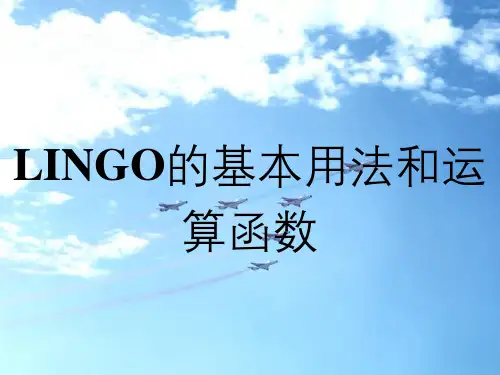 LINGO基本用法与运算函数