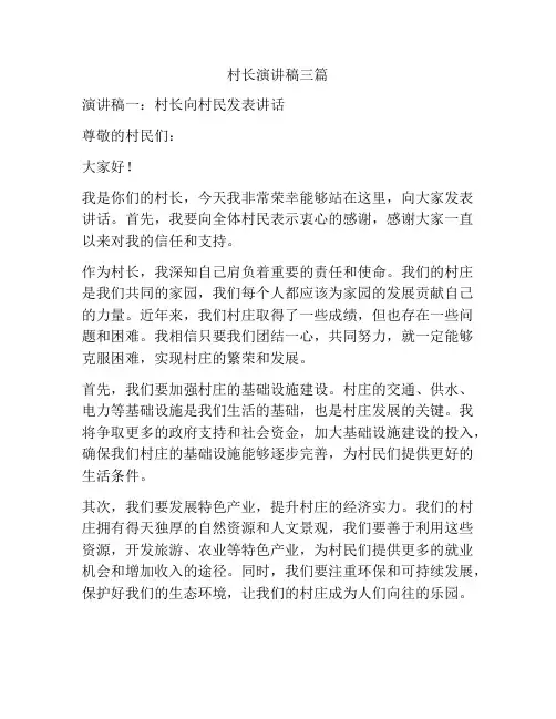 村长演讲稿三篇