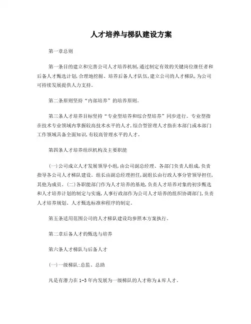 人才培养与梯队建设方案