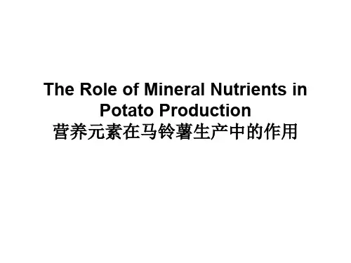 马铃薯矿质元素的作用与缺素症2020-1-5