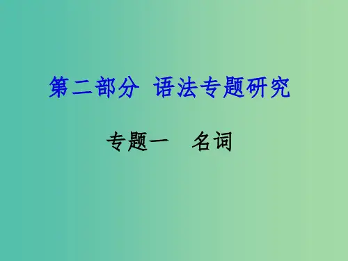 中考英语 第二部分 语法专题研究 专题一 名词课件