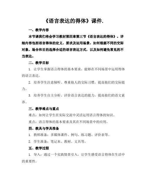 《语言表达的得体》课件.