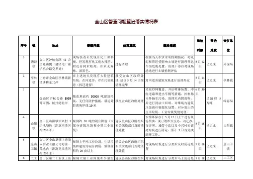 金山区督查问题整治落实情况表