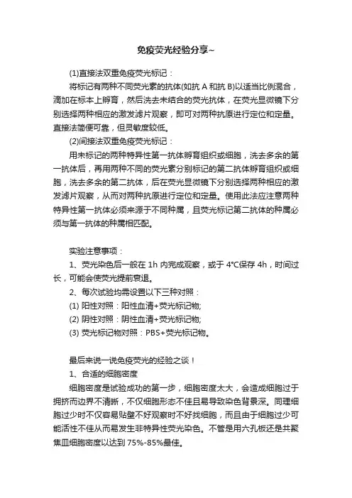免疫荧光经验分享~