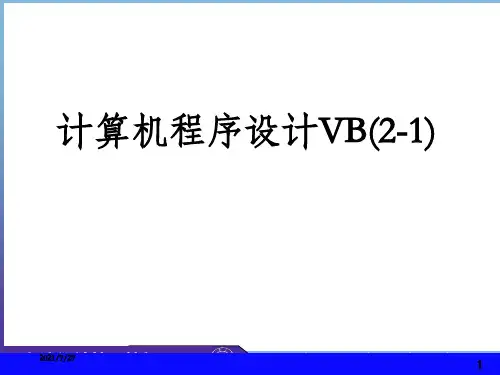 VisualBasic程序设计入门PPT课件