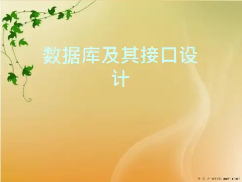 数据库及其接口设计