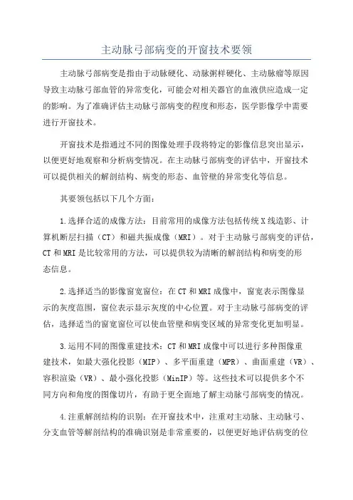 主动脉弓部病变的开窗技术要领