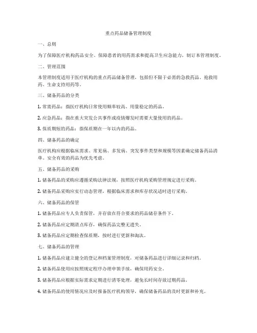 重点药品储备管理制度
