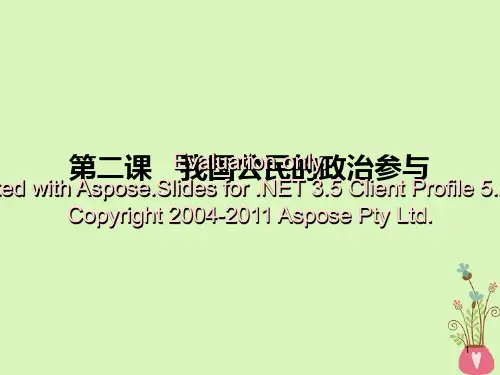 2019年高考政治一轮复习 第一单元 公民的政治生活 第2课 我国公民的政治参与课件 新人教版必修2