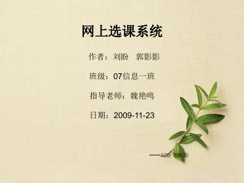 网上选课系统ppt