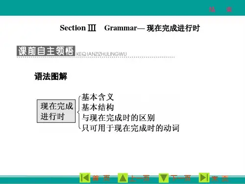 英语新选修八课件Unit5SectionⅢGrammar现在完成进行时