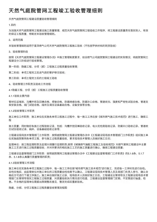 天然气庭院管网工程竣工验收管理细则