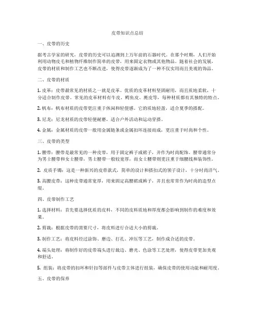 皮带知识点总结