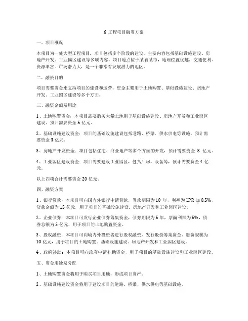 6工程项目融资方案