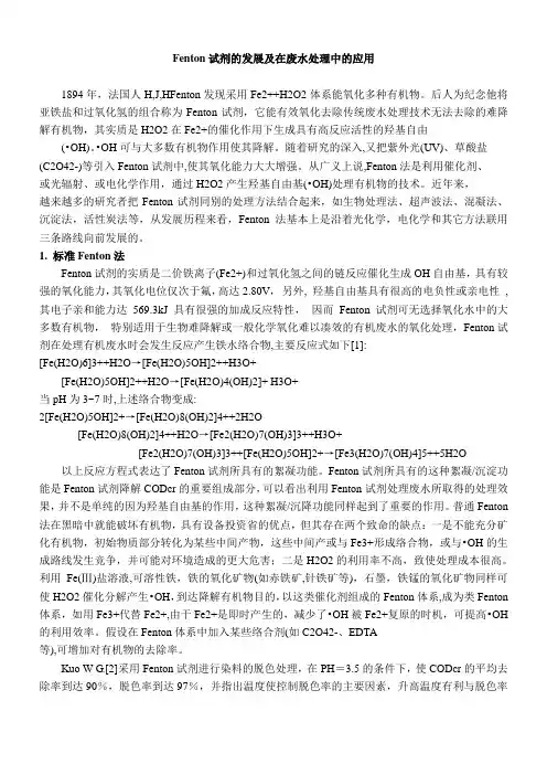 芬顿反应(知识讲座)