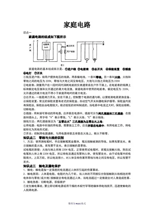8下家庭电路(知识点+经典练习)
