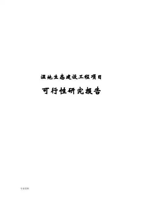 湿地生态建设工程项目可行性研究报告
