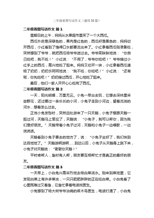 二年级看图写话作文（通用35篇）