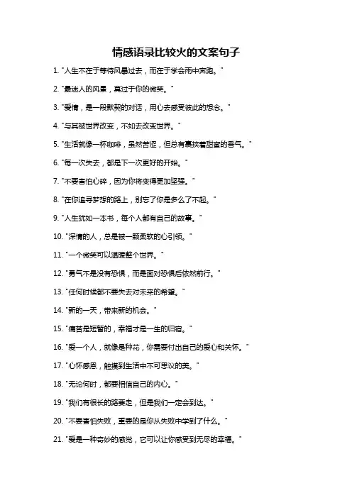 情感语录比较火的文案句子