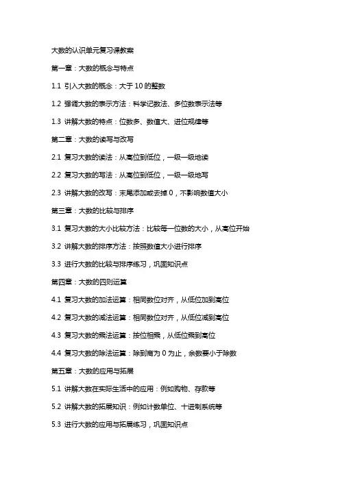 大数的认识单元复习课教案