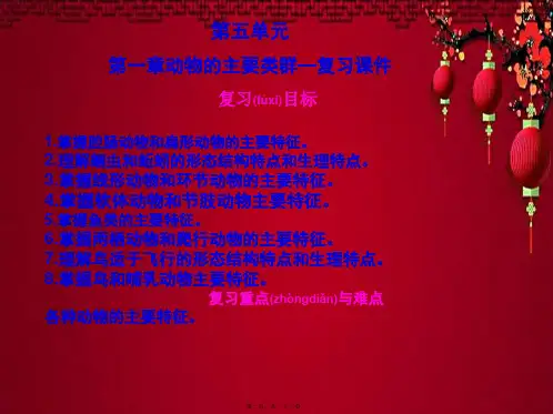 八年级生物上册 第五单元 第1章 动物的主要类群复习课件上册生物课件