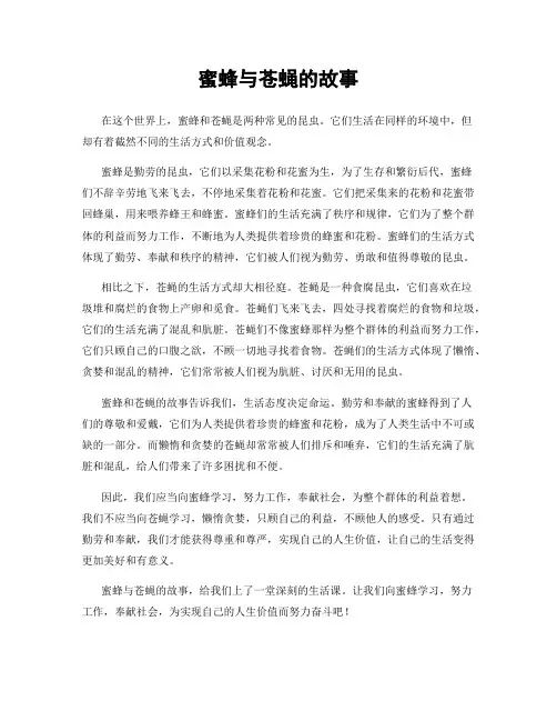蜜蜂与苍蝇的故事