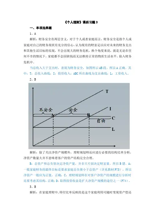 机械工业出版社《个人理财》教材书后习题3家庭财务管理-答案解析