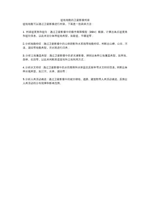 坡地地貌的卫星影像判读
