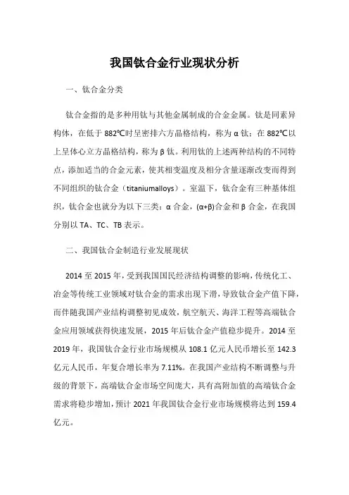 我国钛合金行业现状分析