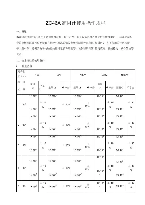 表面电阻测试仪操作规程