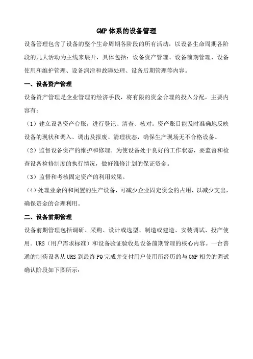 GMP体系的设备管理