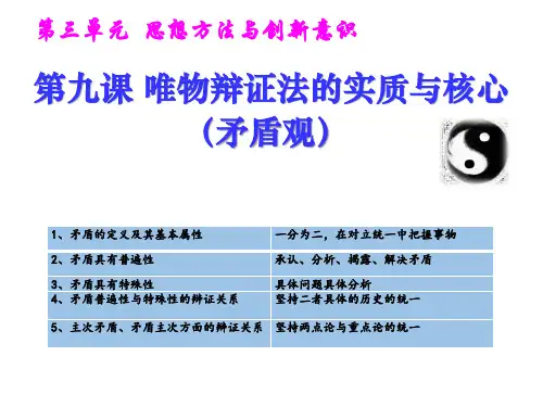 高三一轮复习综合《矛盾观》复习