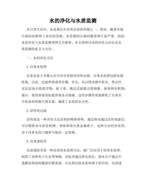 水的净化与水质监测