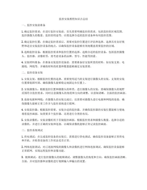 监控安装教程知识点总结
