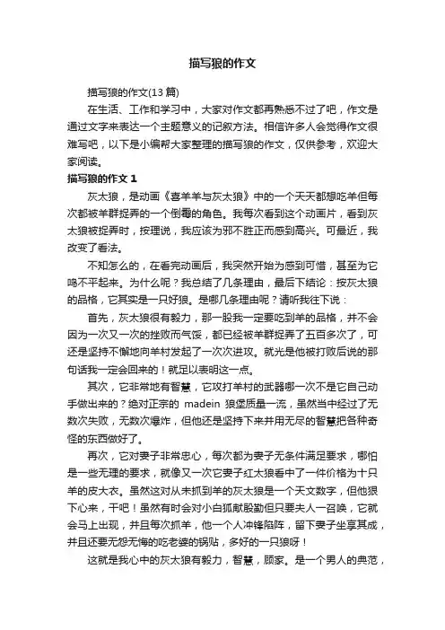 描写狼的作文（13篇）