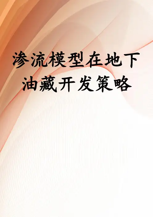 渗流模型在地下油藏开发策略