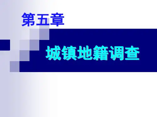 第五章城镇地籍调查