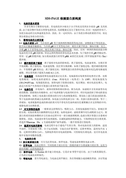 (完整版)SDS-PAGE检测蛋白质纯度