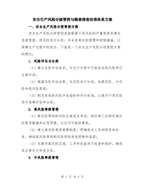 安全生产风险分级管控与隐患排查治理体系方案