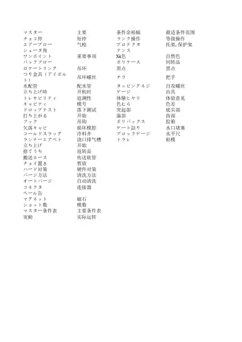 工厂用语