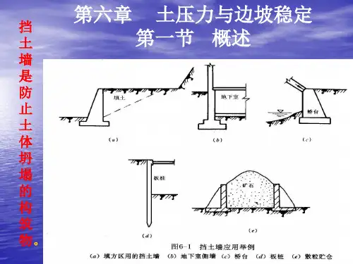 【豆丁精选】土压力与边坡稳定 共21页PPT资料