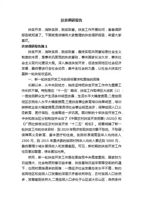 扶贫调研报告