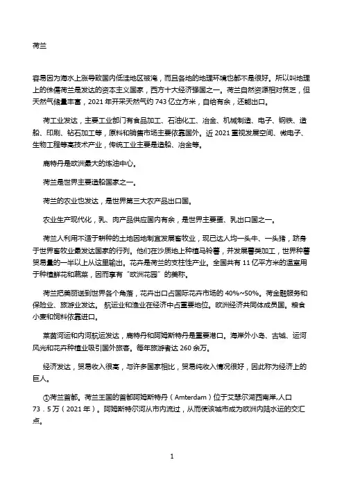 《荷兰》优秀教案